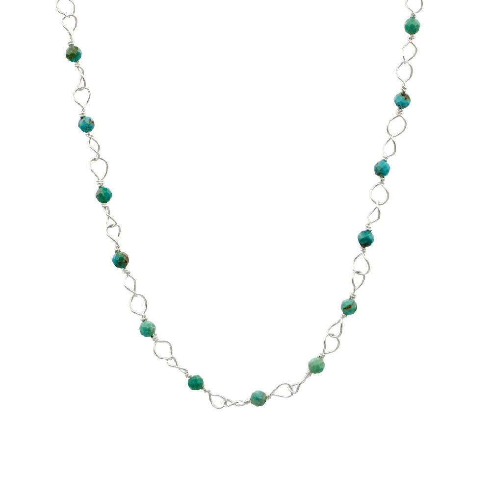 Turquoise Sterling Silver Curb Chain Necklace