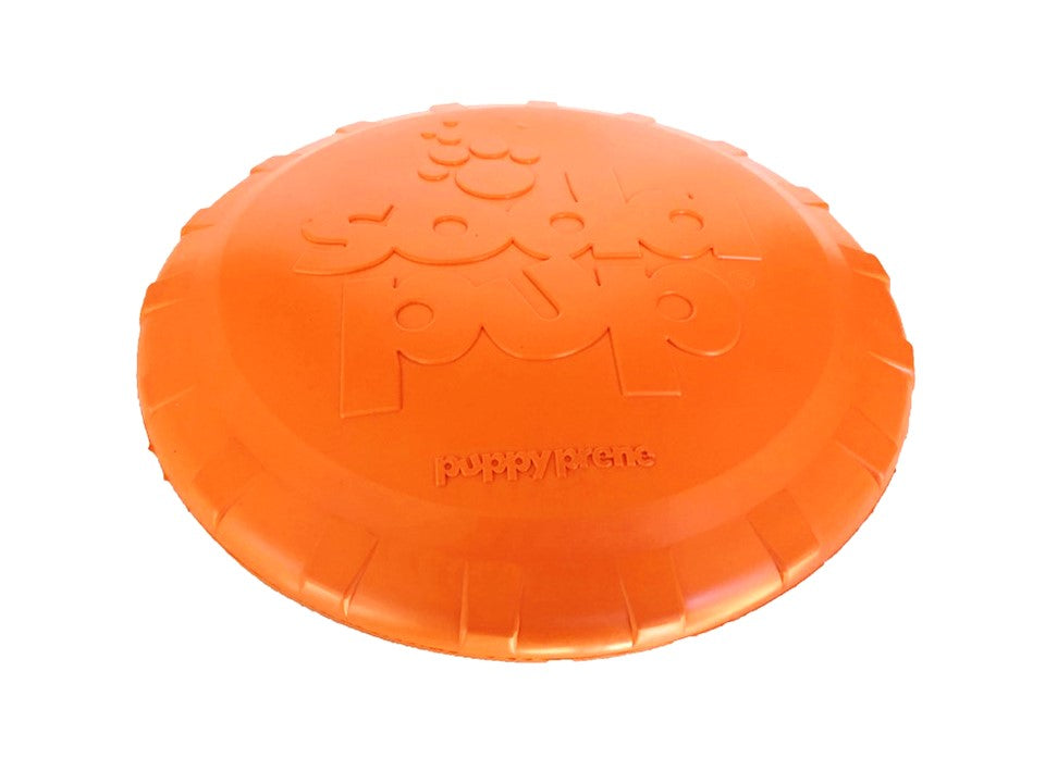 
                  
                    Load image into Gallery viewer, Bottle Top Flyer Durable Rubber Retrieving Frisbee - Orange
                  
                