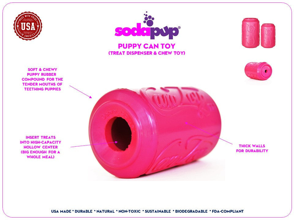 
                  
                    Load image into Gallery viewer, Puppy Can Toy Durable Rubber Chew Toy &amp;amp; Treat Dispenser For Teething Pups
                  
                