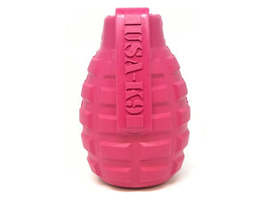 
                  
                    Load image into Gallery viewer, USA-K9 Puppy Grenade Durable Rubber Chew Toy &amp;amp; Treat Dispenser for Teething Pups - Pink
                  
                