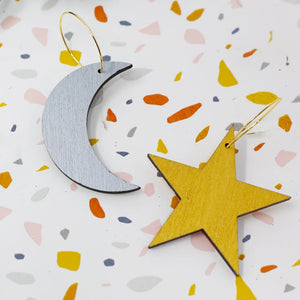 
                  
                    Load image into Gallery viewer, Star &amp;amp; Moon Hoops
                  
                