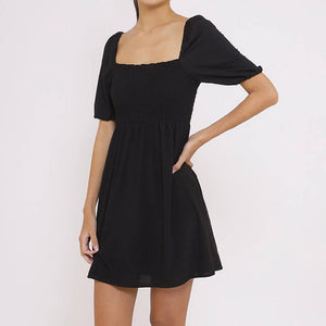 
                  
                    Load image into Gallery viewer, Black Square Neck Knit Dress
                  
                