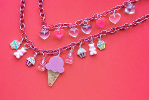 
                  
                    Load image into Gallery viewer, Pink Hearts Necklace
                  
                