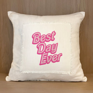 
                  
                    Load image into Gallery viewer, Best Day Ever / Trend MS Natural Pillow Cover
                  
                