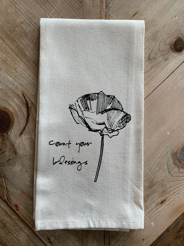 Count your blessings. / Natural Kitchen Towel