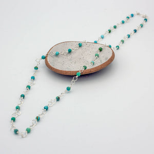 
                  
                    Load image into Gallery viewer, Turquoise Sterling Silver Curb Chain Necklace
                  
                