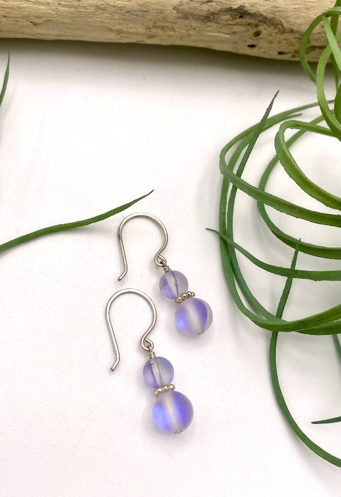 
                  
                    Load image into Gallery viewer, Purple Aura Quartz Earrings
                  
                