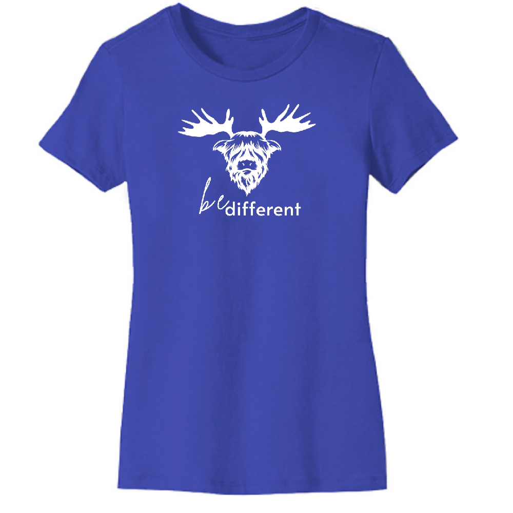 
                  
                    Load image into Gallery viewer, Be Different womens tee ROYAL
                  
                