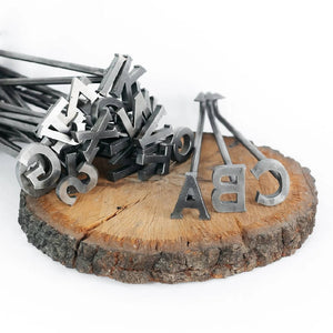 
                  
                    Load image into Gallery viewer, A-Z Alphabet Branding Irons - 2&amp;quot; Tall - 26 Letters - Custom Cowboy Monogram - The Heritage Forge
                  
                