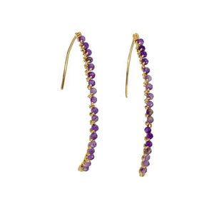 
                  
                    Load image into Gallery viewer, earrings amethyst thread
                  
                
