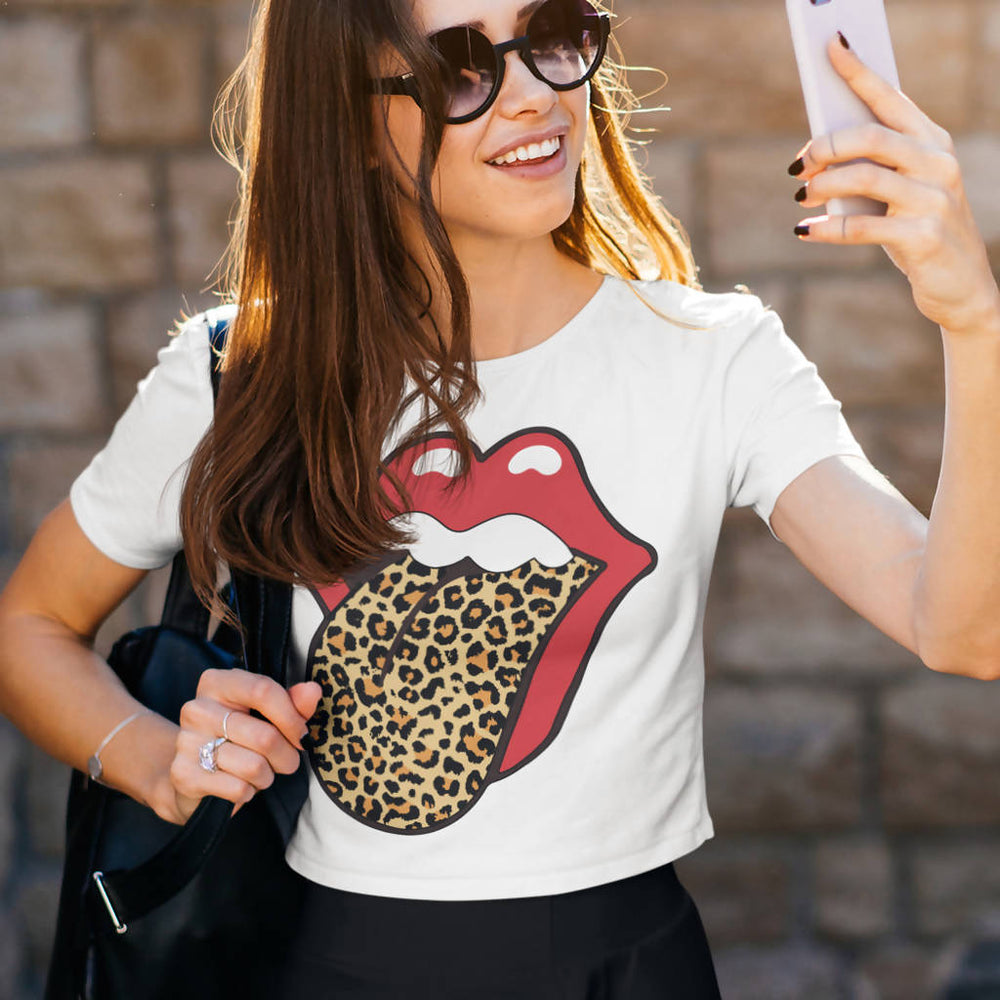 Rolling Stones Leopard Tongue Tee - White