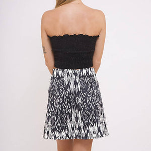 
                  
                    Load image into Gallery viewer, Black/White Abstract A Line Skirt
                  
                