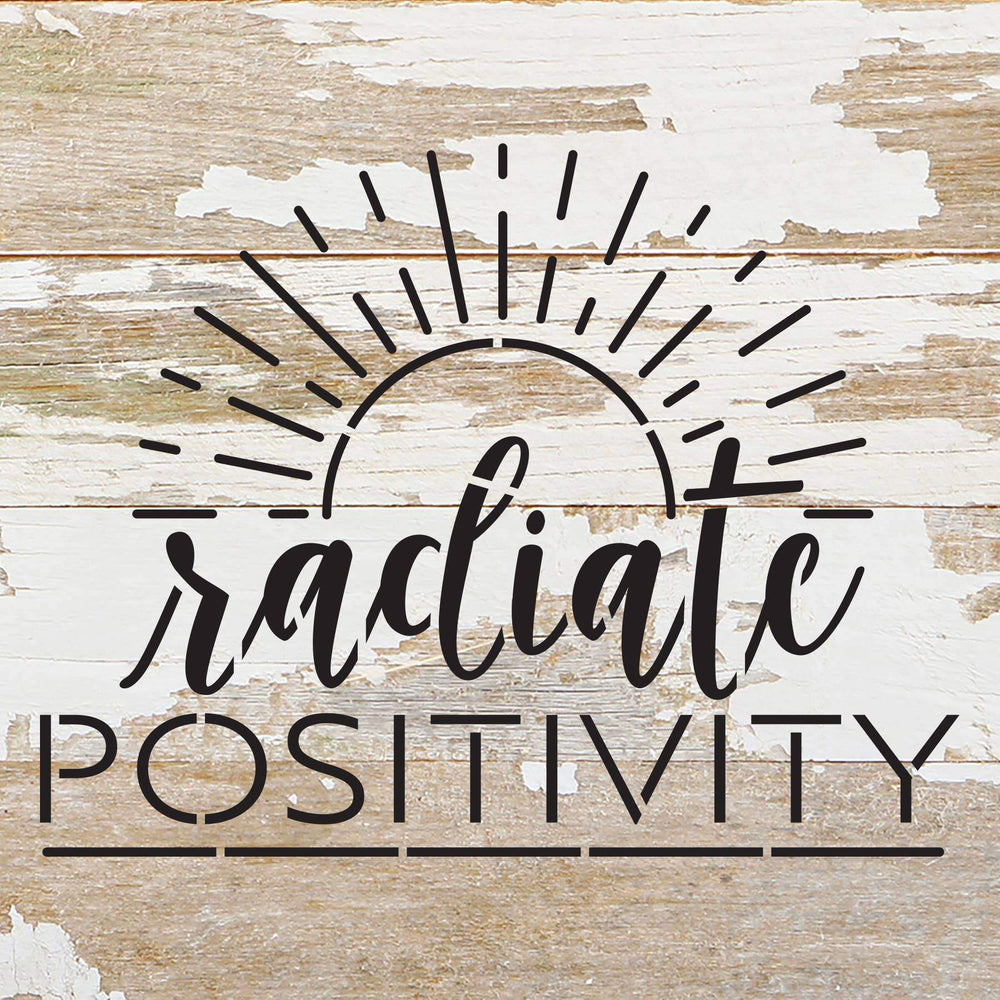 
                  
                    Load image into Gallery viewer, Radiate Positivity / 6&amp;quot;X6&amp;quot; Reclaimed Wood Wall Sign
                  
                