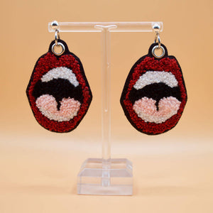 
                  
                    Load image into Gallery viewer, Loud Mouth Embroidered Earrings
                  
                
