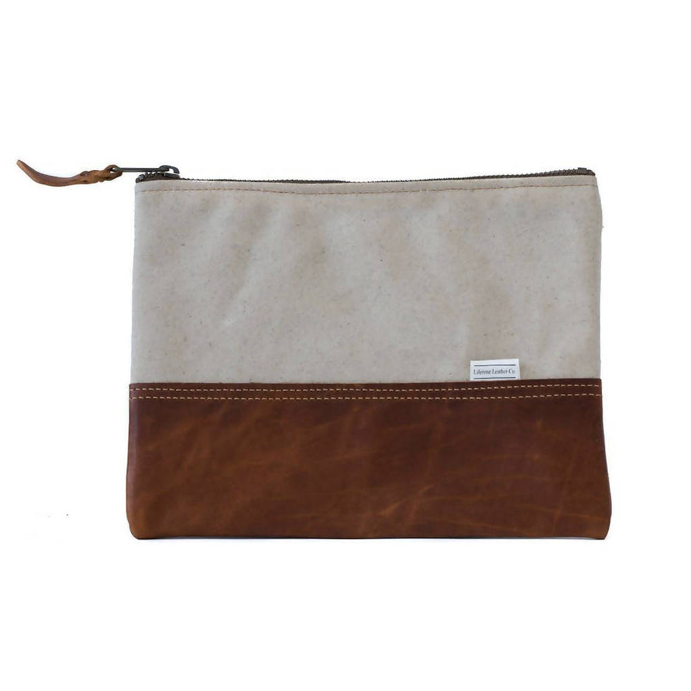 
                  
                    Load image into Gallery viewer, Leather Clutch - Brandy &amp;amp; Natural
                  
                