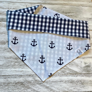 
                  
                    Load image into Gallery viewer, Anchors &amp;amp; Gingham | Reversible Bandana
                  
                