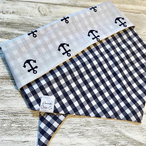 
                  
                    Load image into Gallery viewer, Anchors &amp;amp; Gingham | Reversible Bandana
                  
                