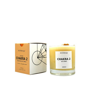 
                  
                    Load image into Gallery viewer, CHAKRA 2 SOY CANDLE WITH SUNSTONE GEMSTONES
                  
                