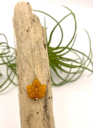 
                  
                    Load image into Gallery viewer, Orange Leaf Peeper Necklace
                  
                