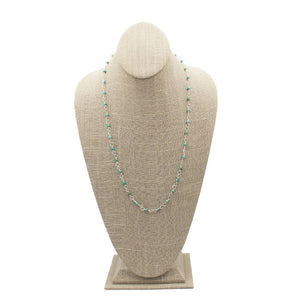 
                  
                    Load image into Gallery viewer, Turquoise Sterling Silver Curb Chain Necklace
                  
                