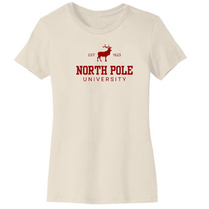 
                  
                    Load image into Gallery viewer, North Pole University womens tee IVORY
                  
                
