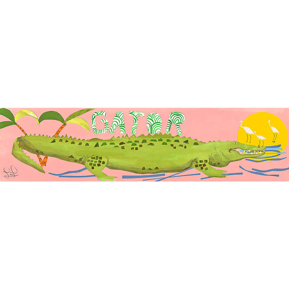 Alligator Wall Art Print - 10” x 40”