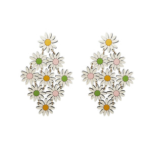 
                  
                    Load image into Gallery viewer, Colorful Daisy Chain Statement Earrings
                  
                