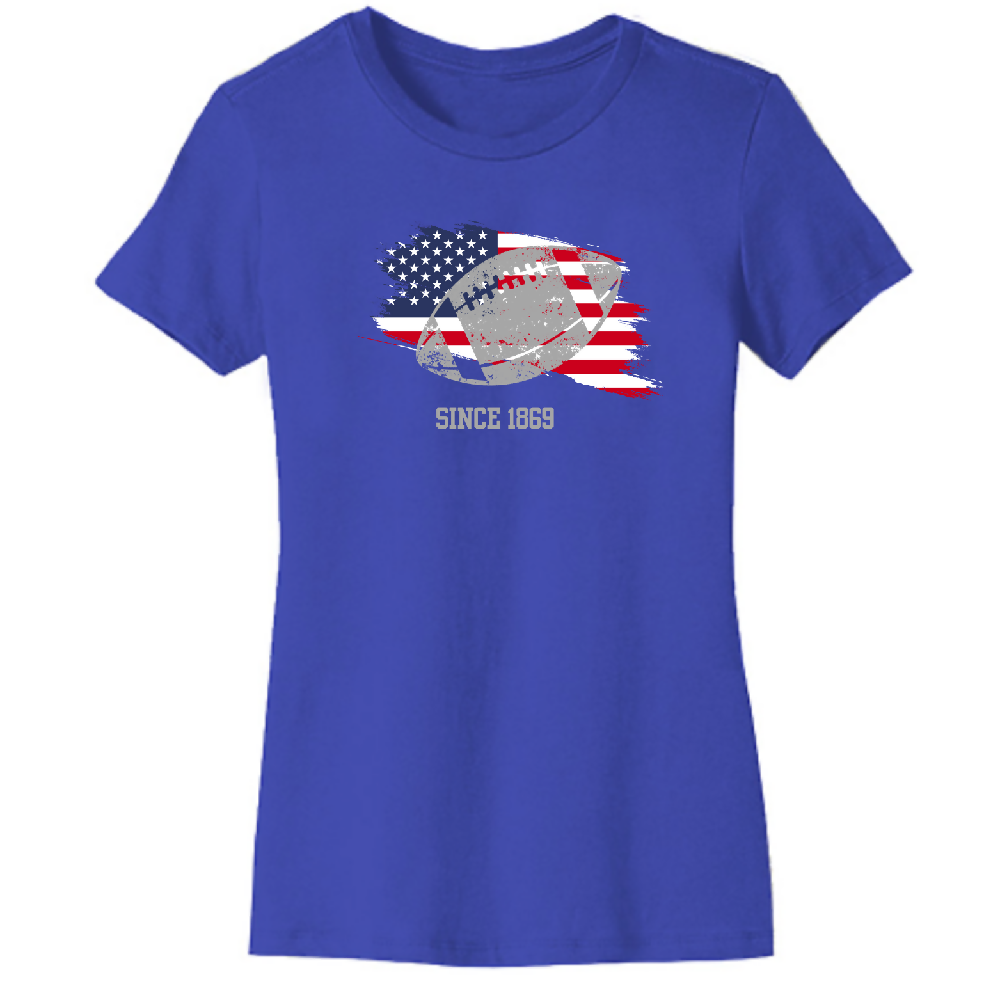 
                  
                    Load image into Gallery viewer, flag football womens tee ROYAL
                  
                