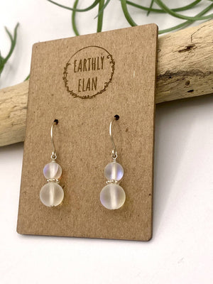 
                  
                    Load image into Gallery viewer, White Aura Quartz Earrings
                  
                