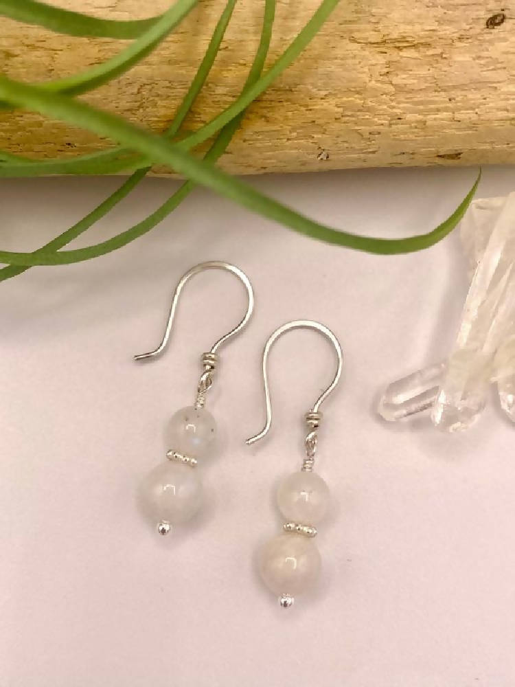 
                  
                    Load image into Gallery viewer, Moonstone Classic Earrings
                  
                