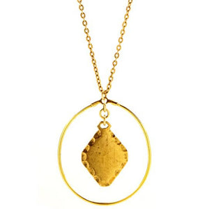 
                  
                    Load image into Gallery viewer, Juno Geometric Pendant Necklace - 24 kt Gold
                  
                