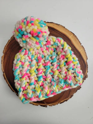 
                  
                    Load image into Gallery viewer, Luxury Pom Pom Hat in Neon
                  
                