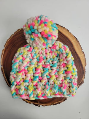 
                  
                    Load image into Gallery viewer, Luxury Pom Pom Hat in Neon
                  
                