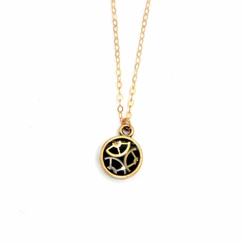 
                  
                    Load image into Gallery viewer, Tiny Watch Part Circle Pendant Necklace
                  
                