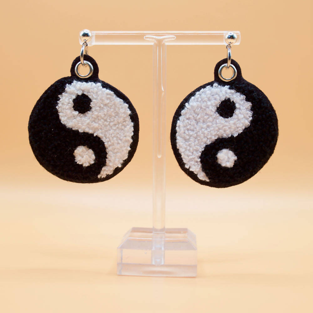 
                  
                    Load image into Gallery viewer, Yin Yang Embroidered Earrings
                  
                