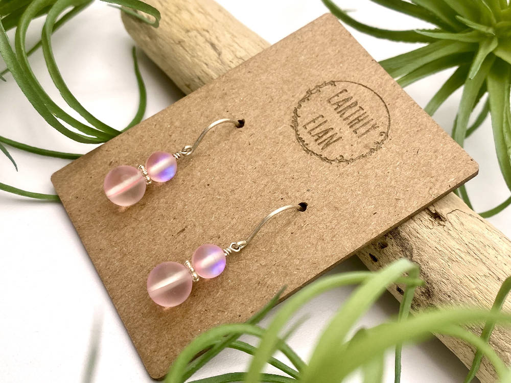 
                  
                    Load image into Gallery viewer, Pink Aura Quartz Earrings
                  
                