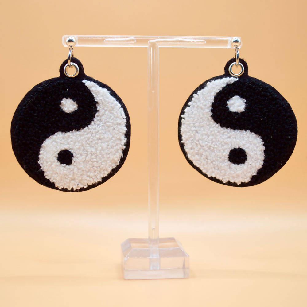 
                  
                    Load image into Gallery viewer, Yin Yang Embroidered Earrings
                  
                