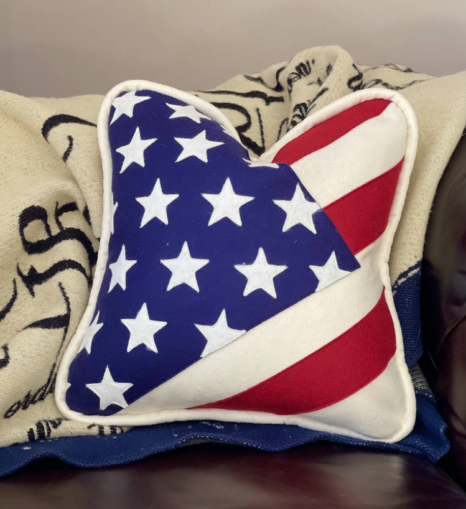 Wool American Flag Pillow Cover only