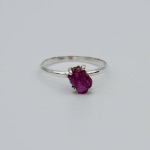 
                  
                    Load image into Gallery viewer, Raw Ruby Four Prong Sterling Silver Ring
                  
                