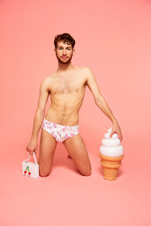 
                  
                    Load image into Gallery viewer, Pink Cherries Swim Brief
                  
                