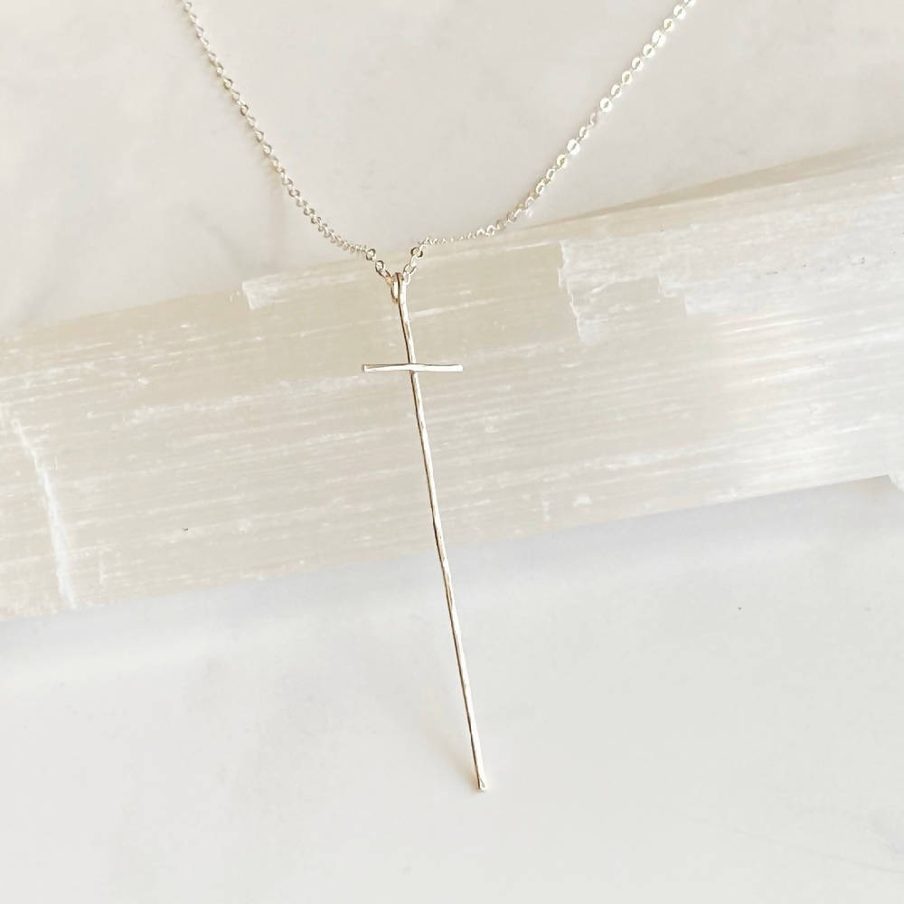 
                  
                    Load image into Gallery viewer, Modern cross necklace-sterling silver
                  
                