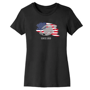 
                  
                    Load image into Gallery viewer, flag football womens tee BLACK
                  
                