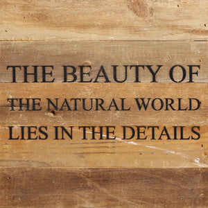 
                  
                    Load image into Gallery viewer, The beauty of the natural world lies in the details. / 10&amp;quot;x10&amp;quot; Reclaimed Wood Sign
                  
                