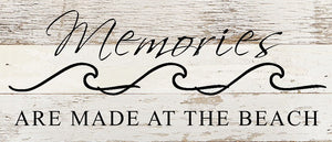 
                  
                    Load image into Gallery viewer, Memories are made at the beach. (wave image) / 14&amp;quot;x6&amp;quot; Reclaimed Wood Sign
                  
                
