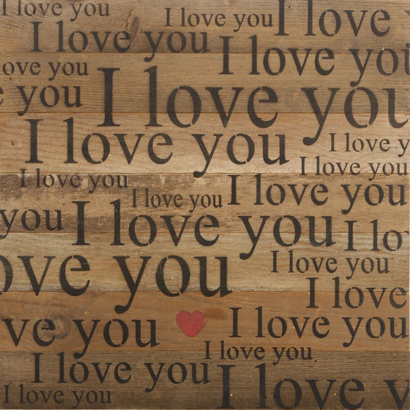 
                  
                    Load image into Gallery viewer, I love you. I love you. I love you. / 14&amp;quot;x14&amp;quot; Reclaimed Wood Sign
                  
                