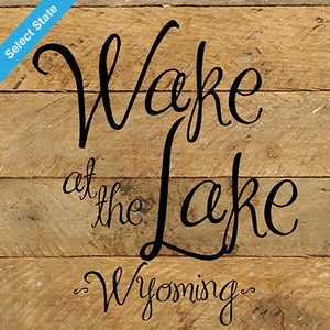 
                  
                    Load image into Gallery viewer, Wake at the Lake / 10&amp;quot;x10&amp;quot; Reclaimed Wood Sign
                  
                