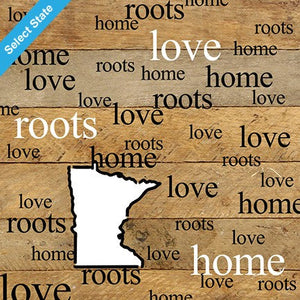 
                  
                    Load image into Gallery viewer, Love, Roots, Home. / 14&amp;quot;x14&amp;quot; Reclaimed Wood Sign
                  
                