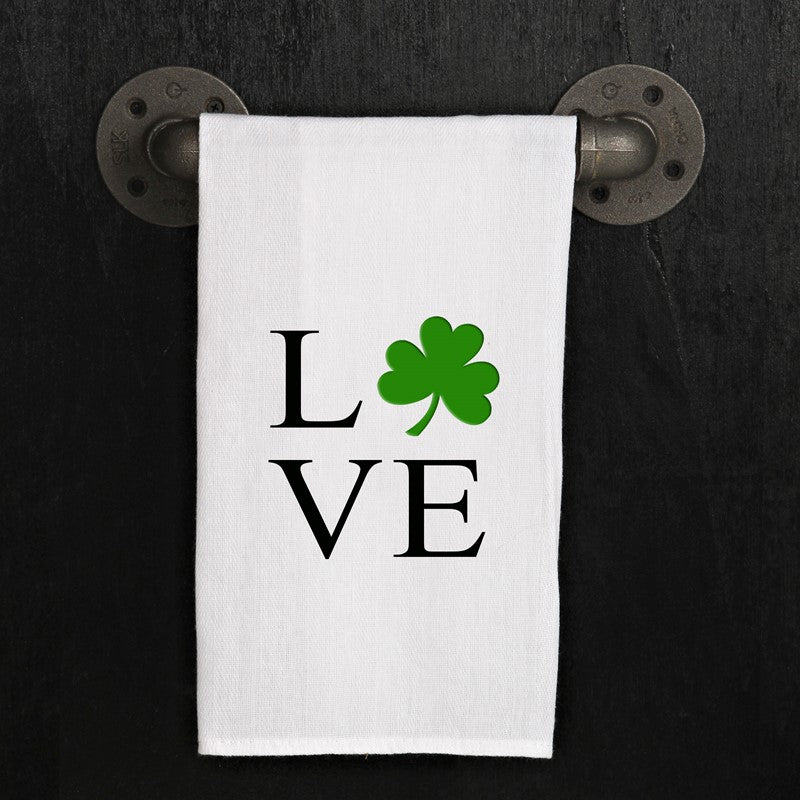 Love (Irish shamrock in place of O) (GREEN SHAMROCK)