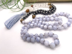 
                  
                    Load image into Gallery viewer, Blue Chalcedony Mala
                  
                