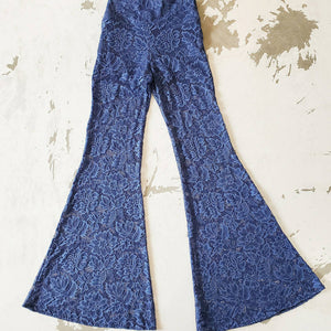 
                  
                    Load image into Gallery viewer, Vintage Blue Bohemian Bell Bottom Pants
                  
                